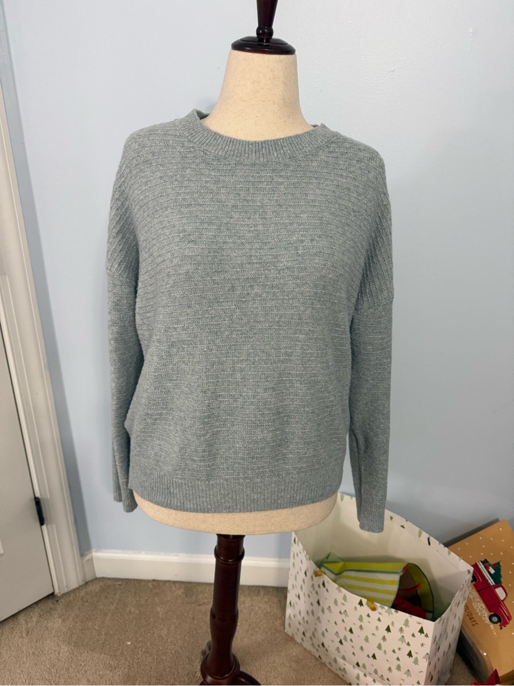 Vero Moda Pale Blue Ribbed Crewneck Sweater